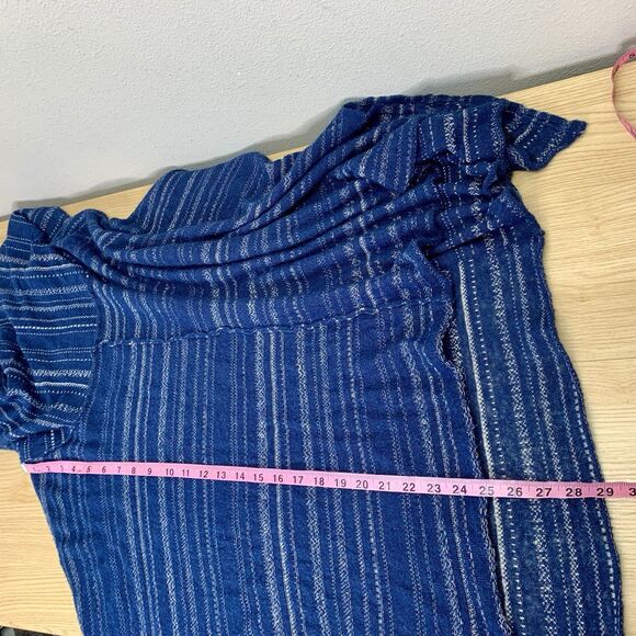 Free People Cowl Neck Sweater Women Small Blue Wool Blend Boho Lagenlook Slouchy - Picture 4 of 6